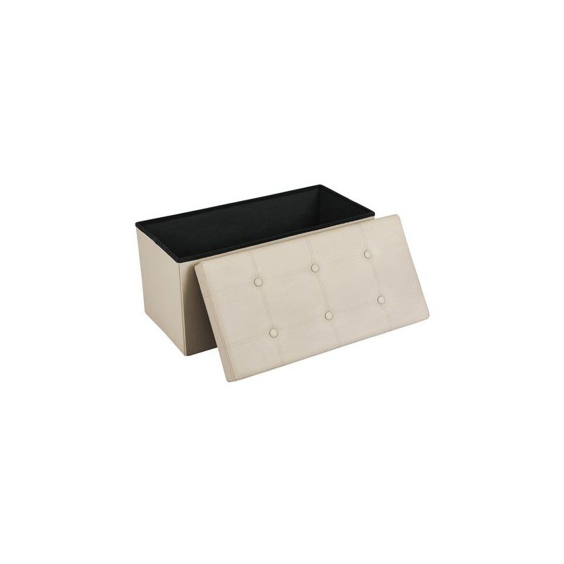 Baúl Otomano De Cuero De Imitación Beige