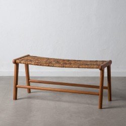 Banco de teca y fibra natural