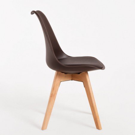 4 Sillas Saarinen Madera y polipiel