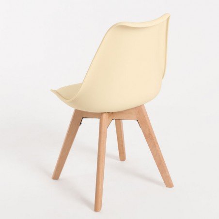 4 Sillas Saarinen Madera y polipiel