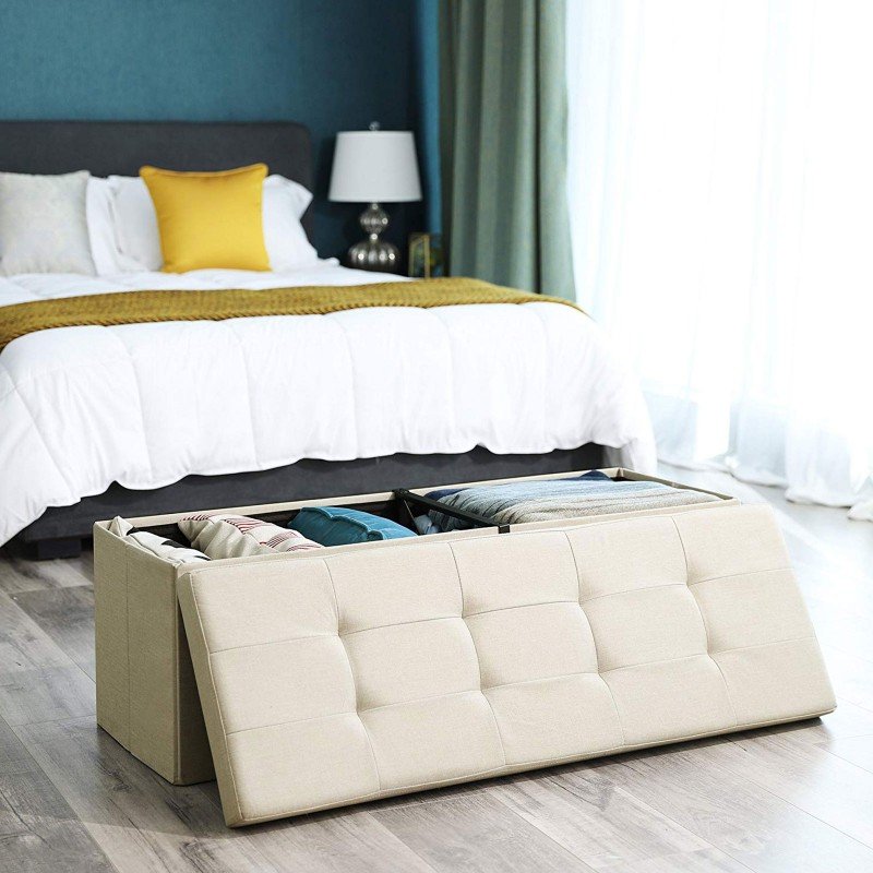 Banco Otomano Con Soporte De Metal